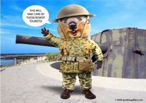 Poster of a Quokka dressed in an army uniform