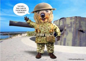 Poster of a Quokka dressed in an army uniform